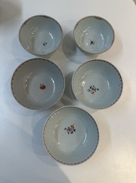 A collection of 22 Chinese blue, white, famille rose and Imari-style wares, 18th C.