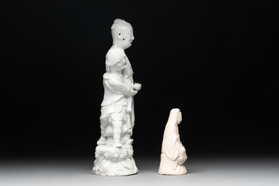 A Chinese Dehua blanc de Chine  'Kuixing' group and a Guanyin, 19th C.