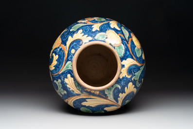 A large polychrome Italian maiolica jar, Caltagirone, 19th C.