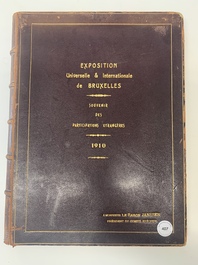 A commemorative book for foreign participators of the Brussels International Exhibition, dated 1910