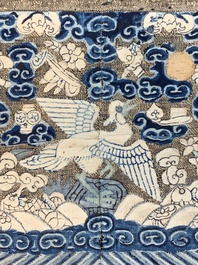 Ten Chinese gold-thread-embroidered silk rank badges, 19th C.