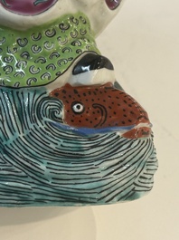 Four Chinese famille rose figures, Ge Yi Tai 戈益泰 mark, 19/20th C.