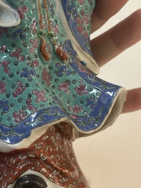 Four Chinese famille rose figures, Ge Yi Tai 戈益泰 mark, 19/20th C.