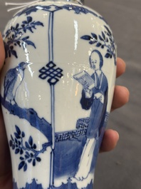 A collection of ten Chinese blue, white, famille rose and qianjiang cai wares, signed Yongzhen Shi 永真氏, 18/19th C.