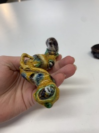 Six Chinese porcelain and glass brush rests, 19/20th C.