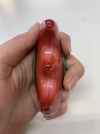 Six Chinese porcelain and glass brush rests, 19/20th C.