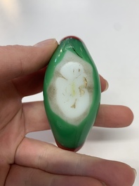 Six Chinese porcelain and glass brush rests, 19/20th C.