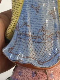 Four Chinese famille rose figures, Ge Yi Tai 戈益泰 mark, 19/20th C.