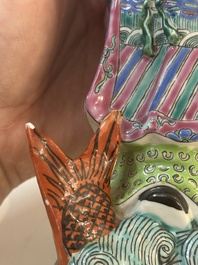 Four Chinese famille rose figures, Ge Yi Tai 戈益泰 mark, 19/20th C.