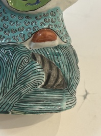 Four Chinese famille rose figures, Ge Yi Tai 戈益泰 mark, 19/20th C.