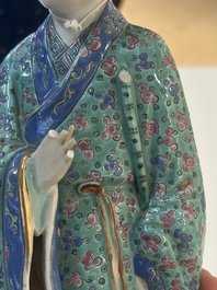 Four Chinese famille rose figures, Ge Yi Tai 戈益泰 mark, 19/20th C.