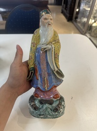 Four Chinese famille rose figures, Ge Yi Tai 戈益泰 mark, 19/20th C.