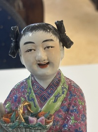 Four Chinese famille rose figures, Ge Yi Tai 戈益泰 mark, 19/20th C.