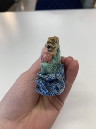 Six Chinese porcelain and glass brush rests, 19/20th C.