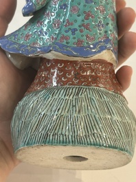 Four Chinese famille rose figures, Ge Yi Tai 戈益泰 mark, 19/20th C.