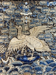 Ten Chinese gold-thread-embroidered silk rank badges, 19th C.