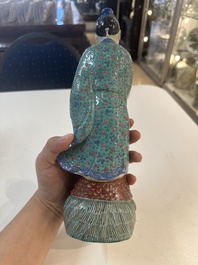 Four Chinese famille rose figures, Ge Yi Tai 戈益泰 mark, 19/20th C.