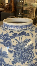 A large blue and white Delftware chinoiserie vase, Delft or Frankfurt, 17th C.