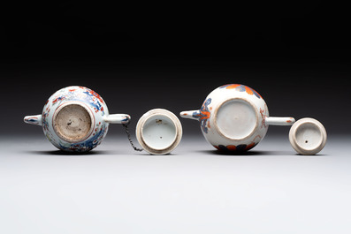Two Chinese famille rose teapots, an Imari-style teapot and a Dutch-decorated teapot, Yongzheng/Qianlong