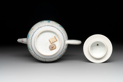 A Chinese famille rose teapot and cover with floral design, Yongzheng/Qianlong