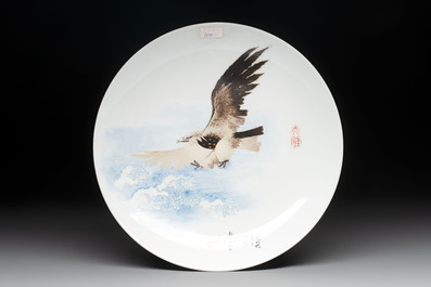 Five Chinese polychrome plates, signed Zou Furen 邹甫仁, dated 1989