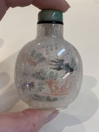 Five Chinese inside-painted glass snuff bottles, signed Ma Shaoxuan 馬少宣, Pu Ru 溥儒 and Ye Zhongsan 葉仲三, 20th C., one dated 1962