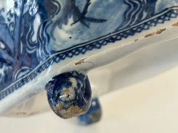 A rare blue and white Dutch Delft coffeepot, early 18th C.