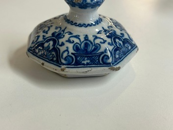 A rare blue and white Dutch Delft coffeepot, early 18th C.