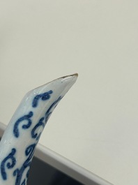 A rare blue and white Dutch Delft coffeepot, early 18th C.