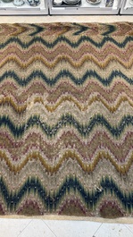 A large Italian woollen embroidered 'Bargello' or flame stitch wall hanging, 18th C.