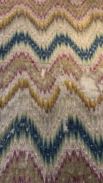 A large Italian woollen embroidered 'Bargello' or flame stitch wall hanging, 18th C.