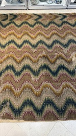 A large Italian woollen embroidered 'Bargello' or flame stitch wall hanging, 18th C.