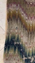 A large Italian woollen embroidered 'Bargello' or flame stitch wall hanging, 18th C.