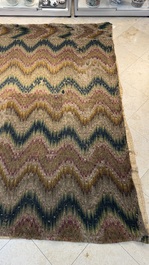 A large Italian woollen embroidered 'Bargello' or flame stitch wall hanging, 18th C.