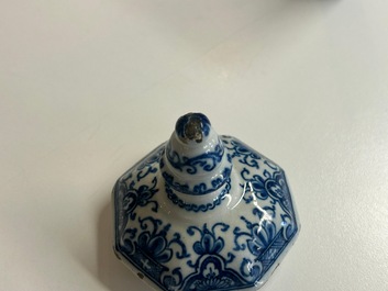 A rare blue and white Dutch Delft coffeepot, early 18th C.