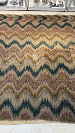 A large Italian woollen embroidered 'Bargello' or flame stitch wall hanging, 18th C.