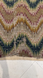 A large Italian woollen embroidered 'Bargello' or flame stitch wall hanging, 18th C.