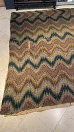 A large Italian woollen embroidered 'Bargello' or flame stitch wall hanging, 18th C.