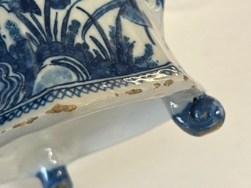 A rare blue and white Dutch Delft coffeepot, early 18th C.