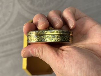 A fine Thai gilt silver box and cover, 20th C.