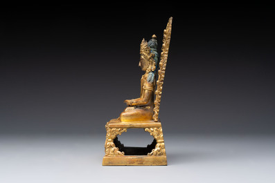A Chinese gilt-bronze Buddha Amitayus, 18th C.
