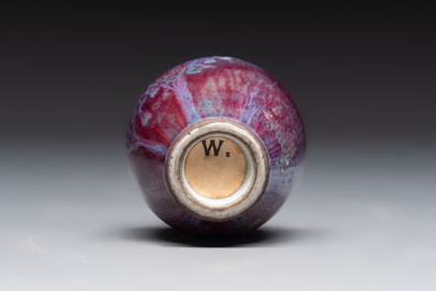 A Chinese flamb&eacute;-glazed snuff bottle, 18/19th C.