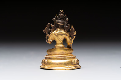 A Tibetan gilt-bronze Tara and a silver Tara, 19/20th C.