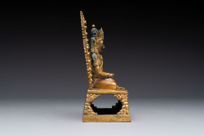 A Chinese gilt-bronze Buddha Amitayus, 18th C.