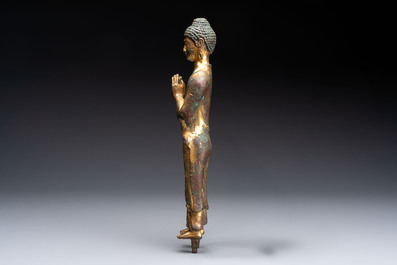 A fine Chinese gilt-bronze standing Buddha, Song or later
