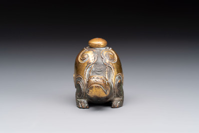 An extremely rare and fine Chinese gilt-bronze tortoise-form water dropper and cover, Song