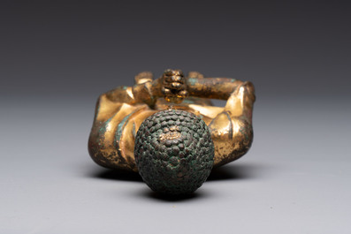 A fine Chinese gilt-bronze standing Buddha, Song or later