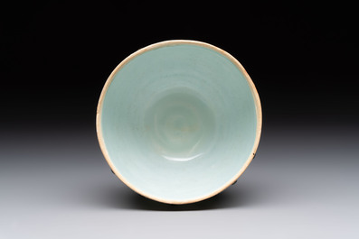 A Chinese russet-glazed qingbai Buddhist bowl, Song or later
