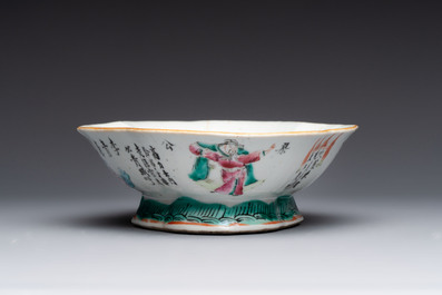 A Chinese famille rose 'Wu Shuang Pu' vase and a tazza, 19/20th C.