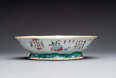 A Chinese famille rose 'Wu Shuang Pu' vase and a tazza, 19/20th C.